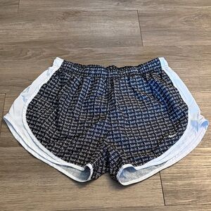 Nike Women's Black and White Athletic Shorts